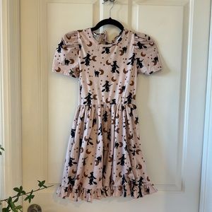 Girlhood Little Stocking Co Dress Size 10 Twirl Dress Halloween Witches Tan